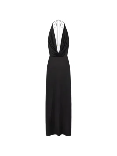 Éterne Carla Cowl Neck Maxi Dress In Black