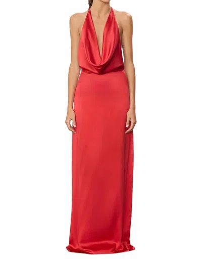 Éterne Carla Silk Maxi Dress In Red