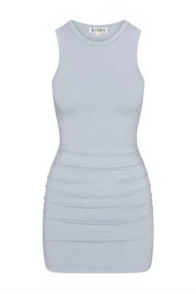 ÉTERNE CARRIE MINI DRESS IN DUSTY BLUE