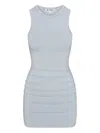 Éterne Carrie Sleeveless Gathered Mini Dress In Gray