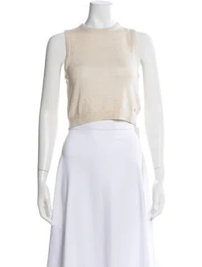 Pre-owned Éterne Cashmere Crew Neck Sweater In White