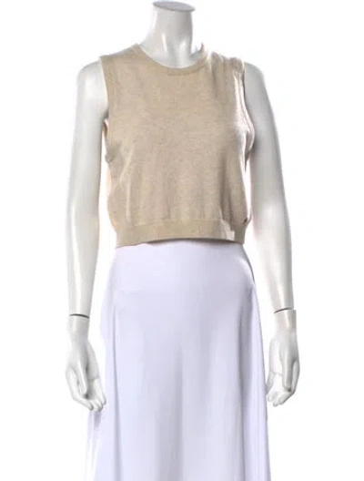 Pre-owned Éterne Cashmere Crew Neck Sweater In White