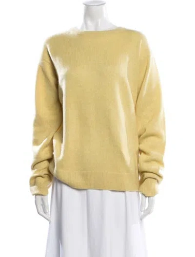 Pre-owned Éterne Cashmere Crew Neck Sweater In Yellow