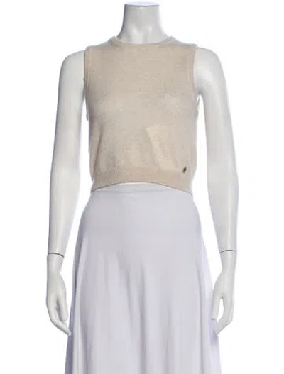 Pre-owned Éterne Cashmere Crew Neck Top In Neutrals
