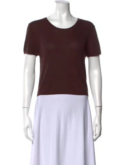 Pre-owned Éterne Cashmere Crew Neck T-shirt W/ Tags In Brown