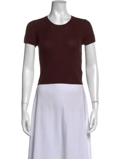 Pre-owned Éterne Cashmere Crew Neck T-shirt W/ Tags In Brown