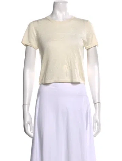Pre-owned Éterne Cashmere Crew Neck T-shirt W/ Tags In Neutrals