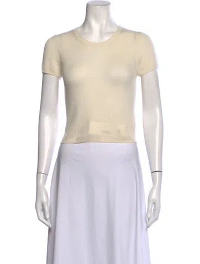 Pre-owned Éterne Cashmere Crew Neck T-shirt W/ Tags In Neutrals
