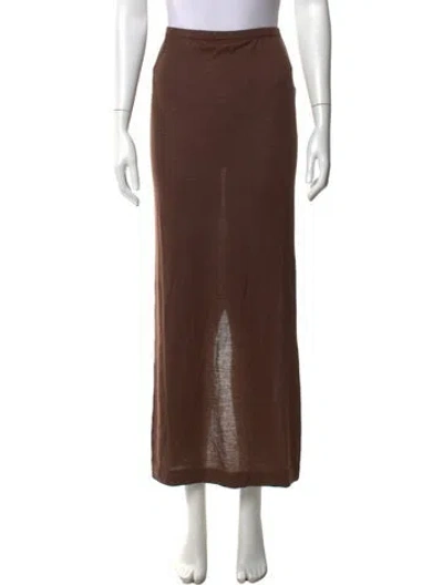 Pre-owned Éterne Cashmere Long Skirt In Brown