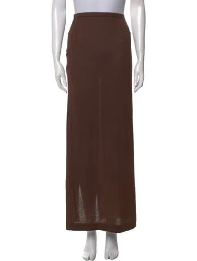 Pre-owned Éterne Cashmere Long Skirt W/ Tags In Brown