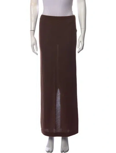 Pre-owned Éterne Cashmere Long Skirt W/ Tags In Brown