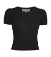 Éterne Cashmere Rib Stitch Baby T-shirt In Black