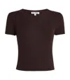Éterne Cashmere Rib Stitch Baby T-shirt In Brown