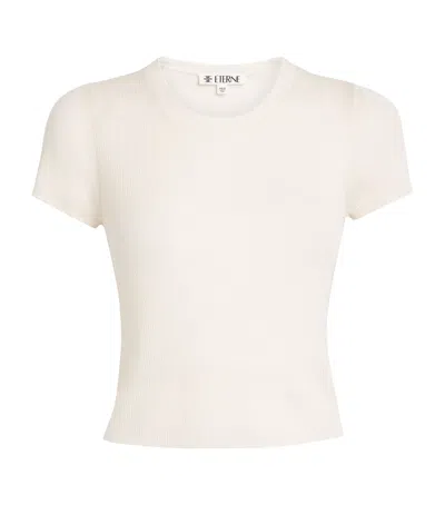 Éterne Cashmere Rib Stitch Baby T-shirt In White