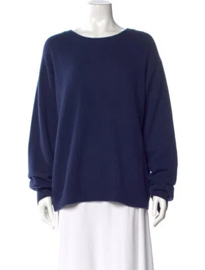 Pre-owned Éterne Cashmere Scoop Neck Sweater In Blue