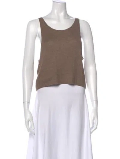 Pre-owned Éterne Cashmere Scoop Neck Top In Gray