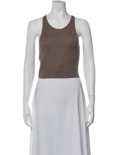 Pre-owned Éterne Cashmere Scoop Neck Top In Grey