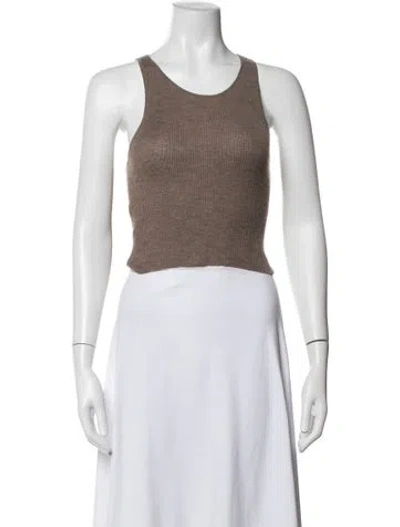 Pre-owned Éterne Cashmere Scoop Neck Top In Grey