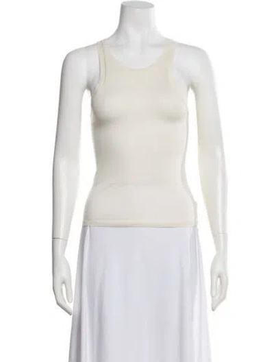 Pre-owned Éterne Cashmere Scoop Neck Top W/ Tags In Neutral