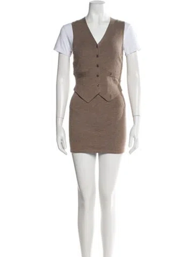 Pre-owned Éterne Cashmere Skirt Set In Neutral