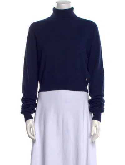 Pre-owned Éterne Cashmere Turtleneck Sweater In Blue
