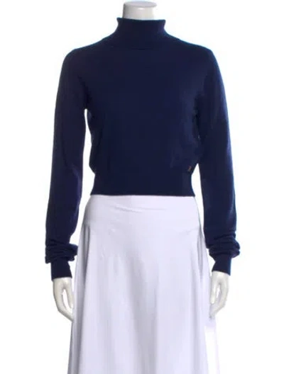 Pre-owned Éterne Cashmere Turtleneck Sweater In Blue