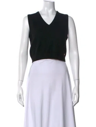 Pre-owned Éterne Cashmere V-neck Crop Top In Gray
