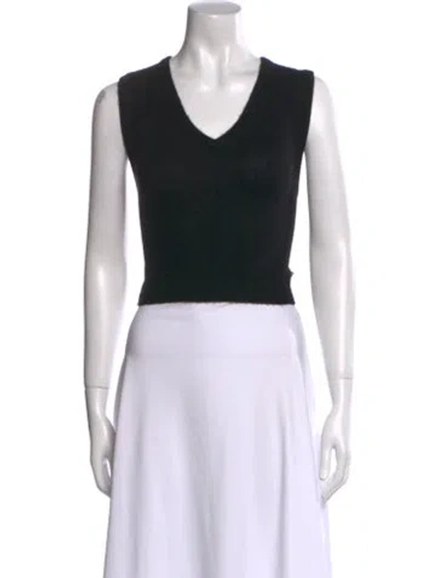 Pre-owned Éterne Cashmere V-neck Sweater In Black