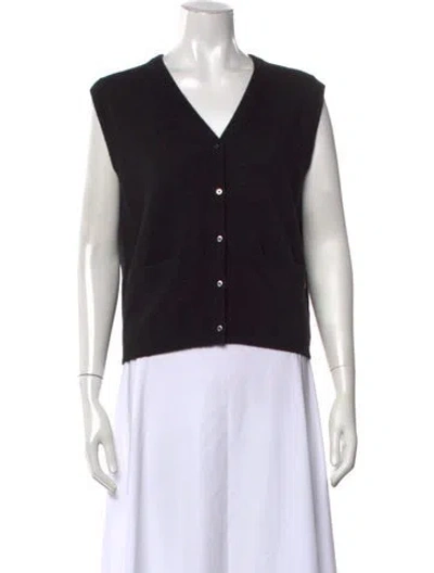 Pre-owned Éterne Cashmere V-neck Sweater In Black