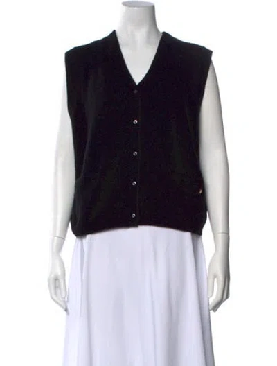 Pre-owned Éterne Cashmere V-neck Sweater In Black