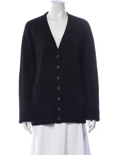 Pre-owned Éterne Cashmere V-neck Sweater In Blue