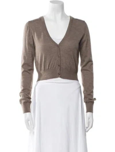 Pre-owned Éterne Cashmere V-neck Sweater In Brown