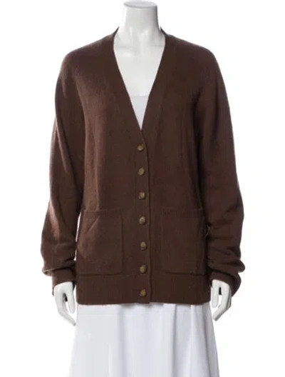 Pre-owned Éterne Cashmere V-neck Sweater In Brown