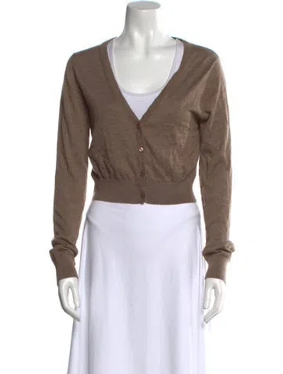 Pre-owned Éterne Cashmere V-neck Sweater In Brown