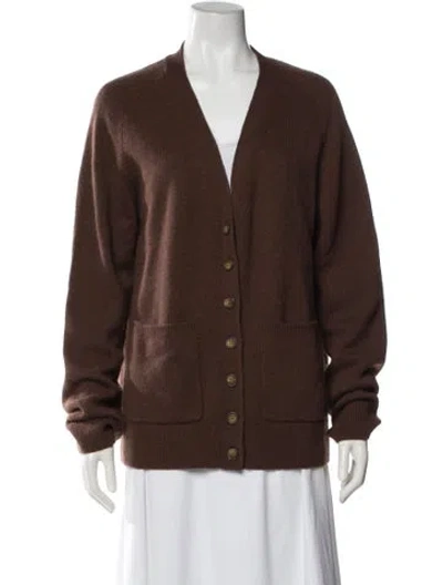 Pre-owned Éterne Cashmere V-neck Sweater In Brown