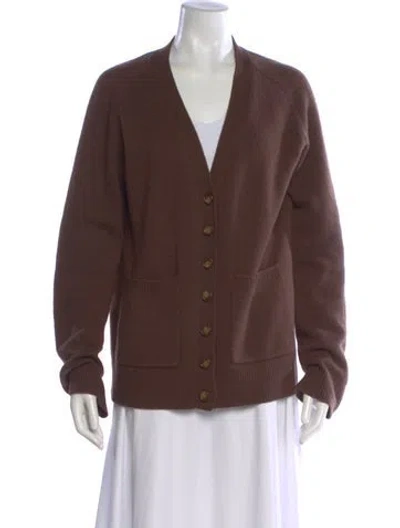 Pre-owned Éterne Cashmere V-neck Sweater In Brown
