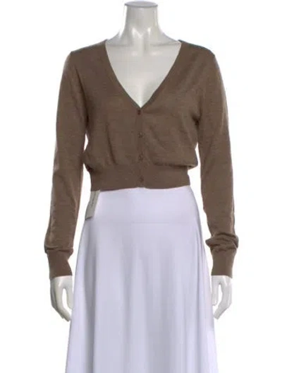 Pre-owned Éterne Cashmere V-neck Sweater In Brown