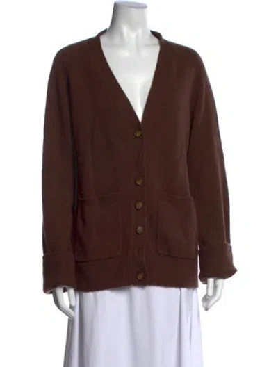 Pre-owned Éterne Cashmere V-neck Sweater In Brown