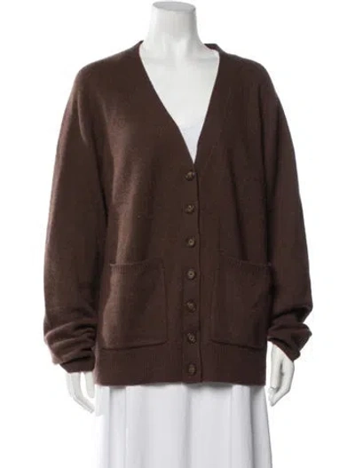 Pre-owned Éterne Cashmere V-neck Sweater In Brown