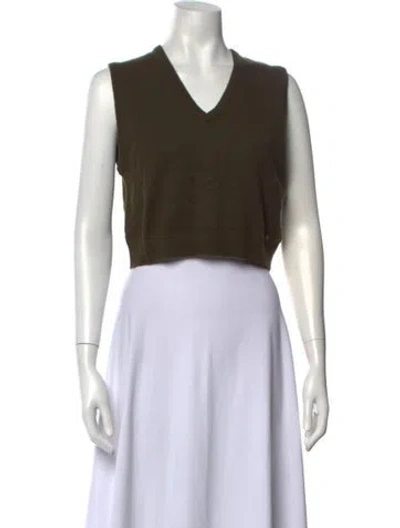 Pre-owned Éterne Cashmere V-neck Sweater In Green
