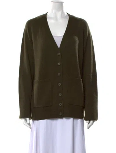 Pre-owned Éterne Cashmere V-neck Sweater In Green