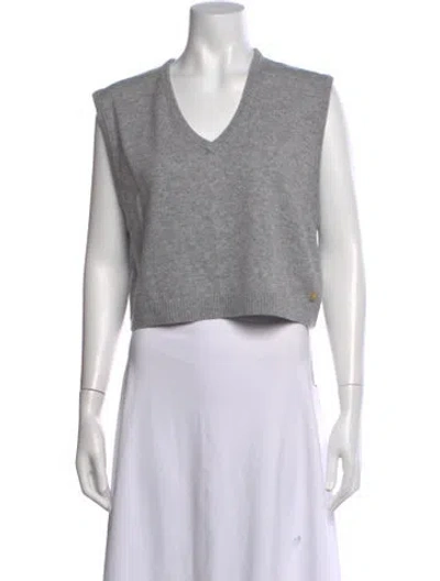 Pre-owned Éterne Cashmere V-neck Sweater In Grey