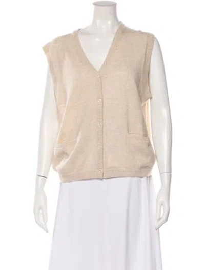 Pre-owned Éterne Cashmere V-neck Sweater In Neutral
