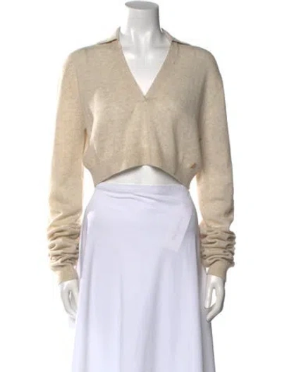 Pre-owned Éterne Cashmere V-neck Sweater In Neutral