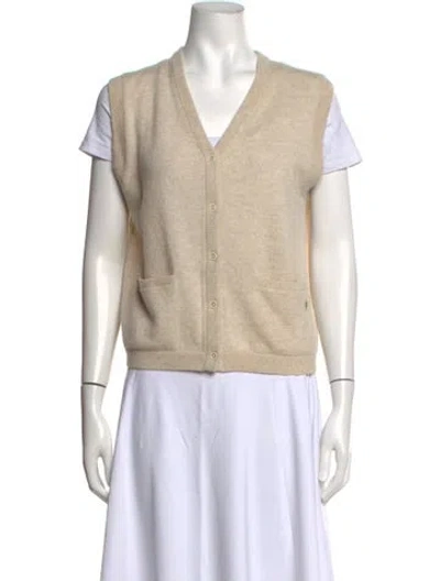 Pre-owned Éterne Cashmere V-neck Sweater W/ Tags In Neutrals