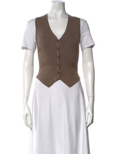 Pre-owned Éterne Cashmere V-neck Top In Brown