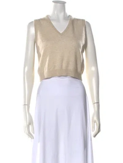 Pre-owned Éterne Cashmere V-neck Top In Neutral