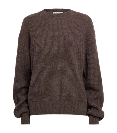Éterne Cashmere Waffle Brock Sweater In Brown
