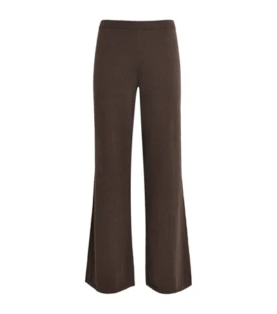Éterne Cashmere-cotton Wide-leg Sweatpants In Brown
