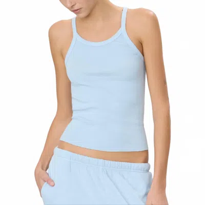 Éterne Chloe Rib Tank Top In Dusty Blue